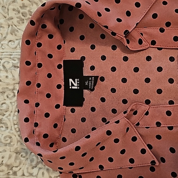 iZ Byer Blouse, XL, Mauve with Black Polka-dots - Picture 3 of 4